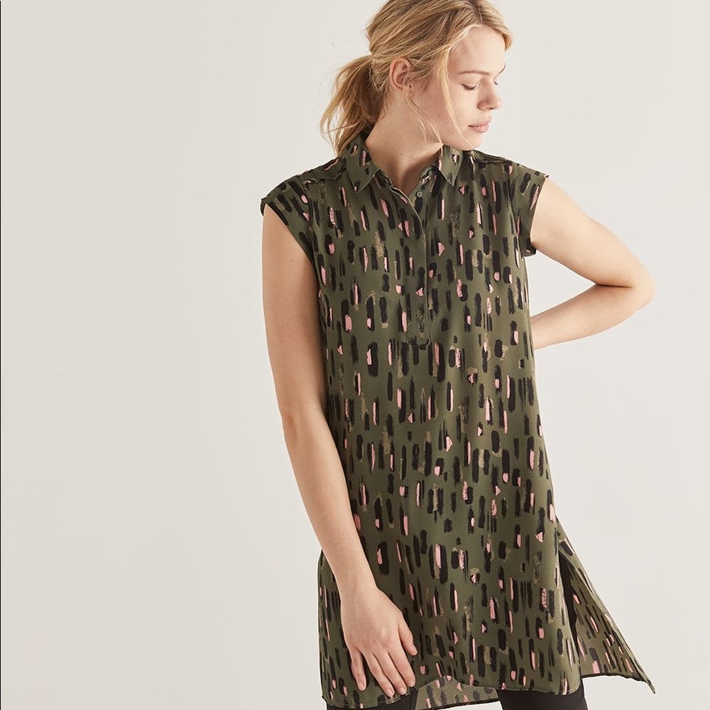 Reitmans Printed Cap Sleeve High-Low Tunic